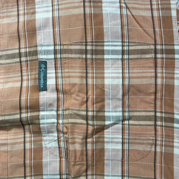 Columbia plaid button up Orange Large - Picture 3 of 6